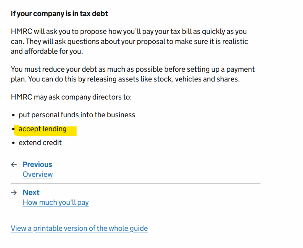 HMRC asking businesses to use lending